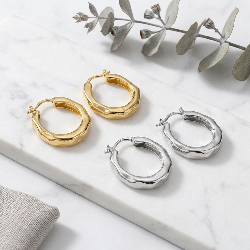 Fluid Textured Hoop Earrings