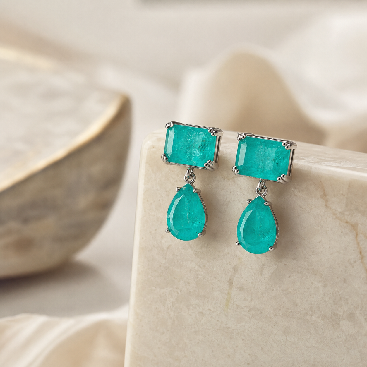 Azure Glow Drop Earrings