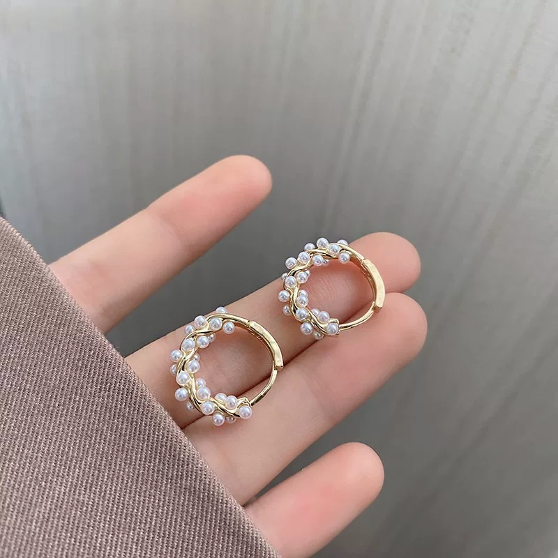 Celeste Pearl Hoop Earrings