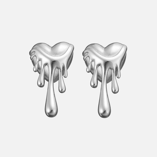 Maya Molten Heart Drop Earrings
