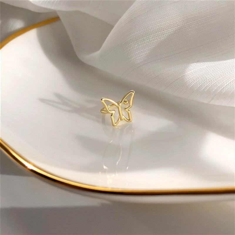 Dainty Gold Butterfly Ear Cuffs