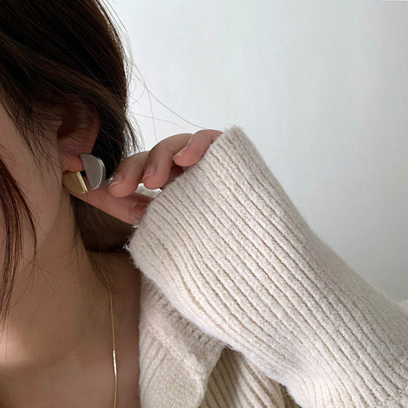 Luna Half-moon Contrast Earrings