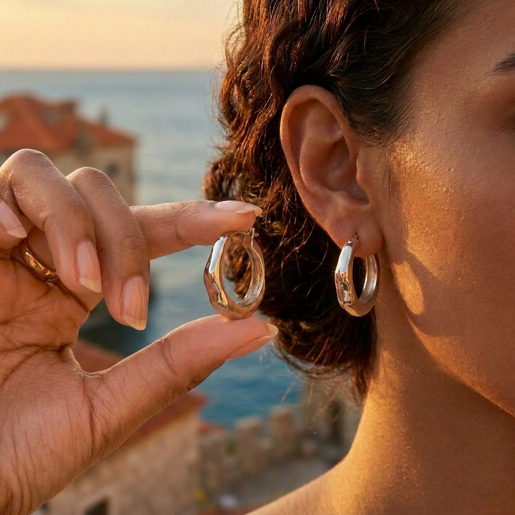 Fluid Textured Hoop Earrings