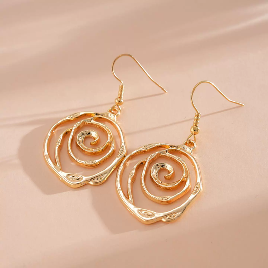 Roselle Swirl Drop Earrings