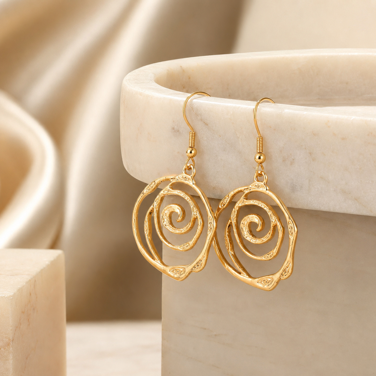 Roselle Swirl Drop Earrings