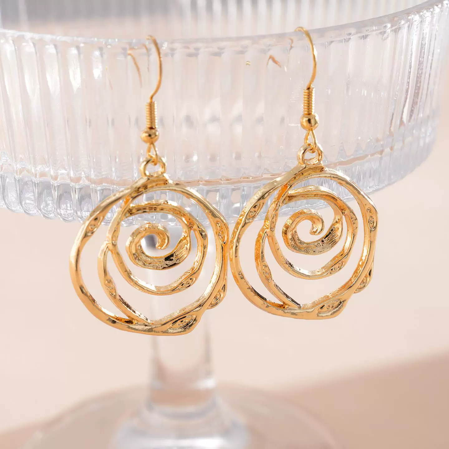 Roselle Swirl Drop Earrings