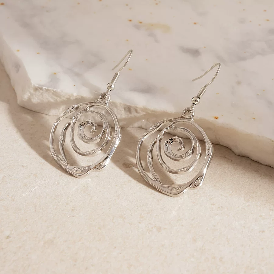 Roselle Swirl Drop Earrings