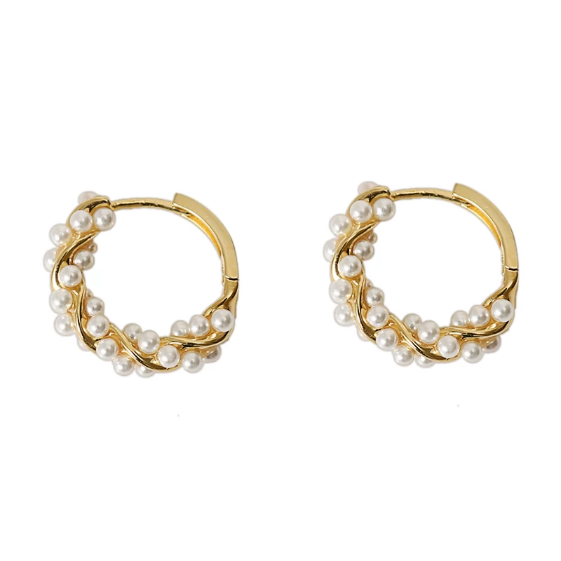 Celeste Pearl Hoop Earrings