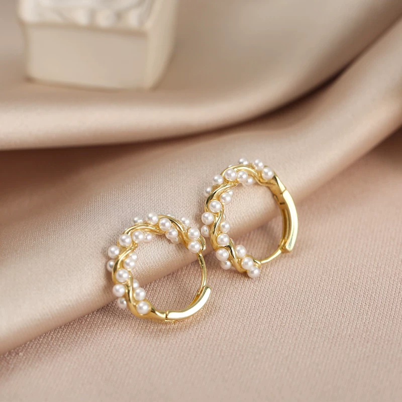 Celeste Pearl Hoop Earrings