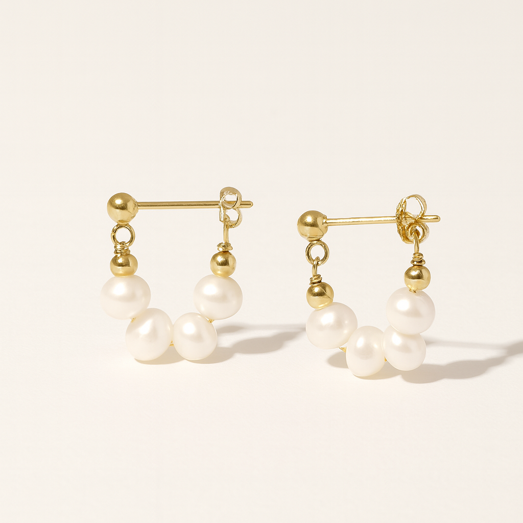 Pearl Bloom Hoop Earrings
