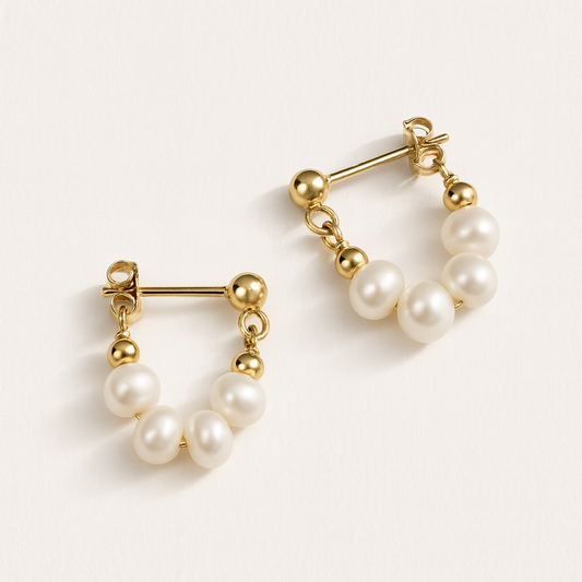 Pearl Bloom Hoop Earrings