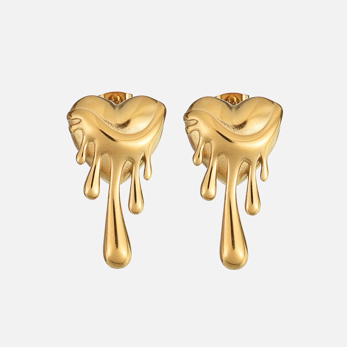 Maya Molten Heart Drop Earrings