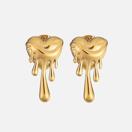 Maya Molten Heart Drop Earrings