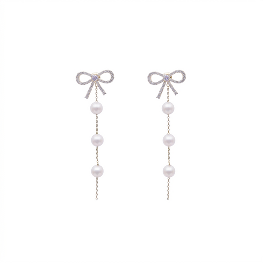 Clarissa Bow & Pearl Earrings